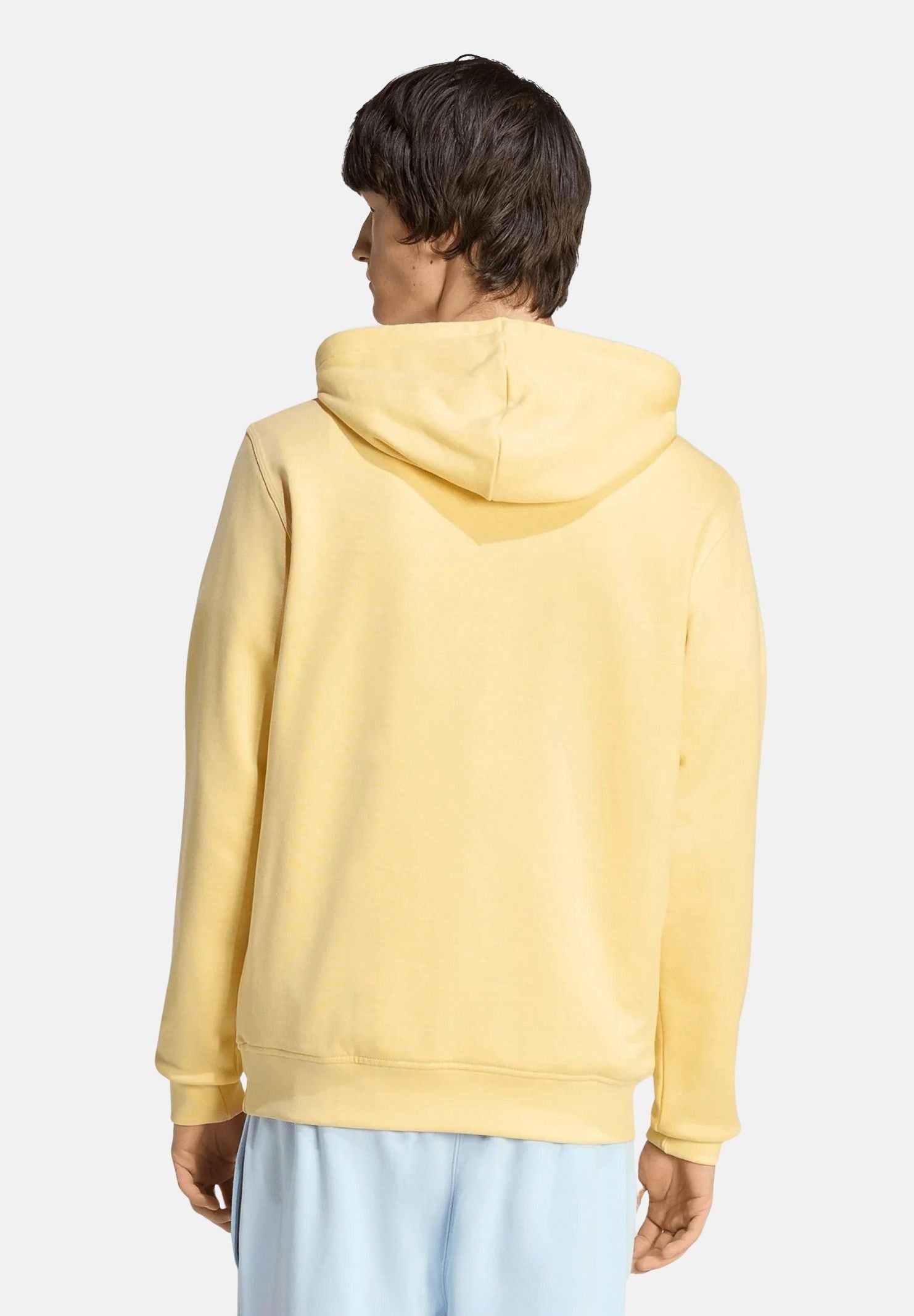 ADIDAS ORIGINALS Felpa TREFOIL ESSENTIALS  gialla per uomo e donna con cappuccio<BR/> KE1158 . ADIDAS ORIGINALS 