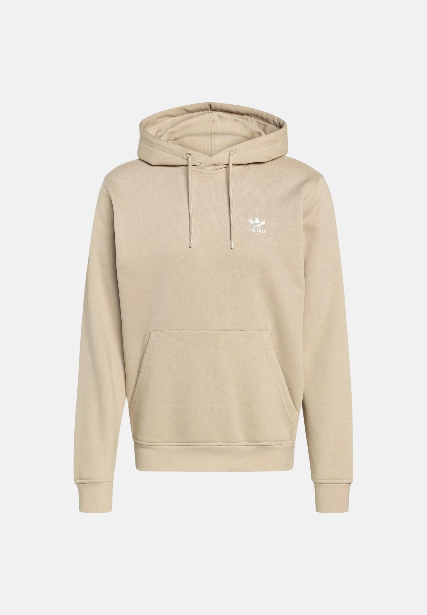 ADIDAS ORIGINALS Felpa TREFOIL ESSENTIALS beige da uomo con cappuccio KE1187 . ADIDAS ORIGINALS 