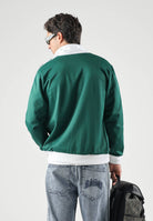 ADIDAS ORIGINALS Felpa con zip Track Top Iconico collegiate green e white, colore basico verde, uomo. KE1666 . ADIDAS ORIGINALS 