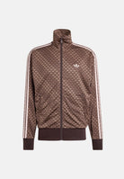 ADIDAS ORIGINALS Felpa con zip FIREBIRD LOOSE MONOGRAM marrone e rosa per uomo e donna <BR/> KE1677 . ADIDAS ORIGINALS 