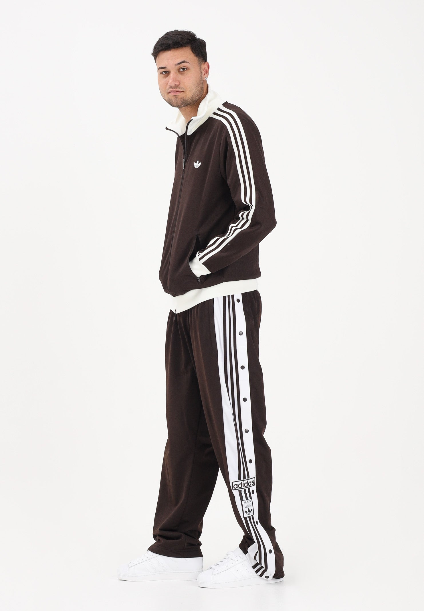 ADIDAS ORIGINALS Pantalone sportivo Adibreak Classic marrone e bianco da uomo KE1679 . ADIDAS ORIGINALS 