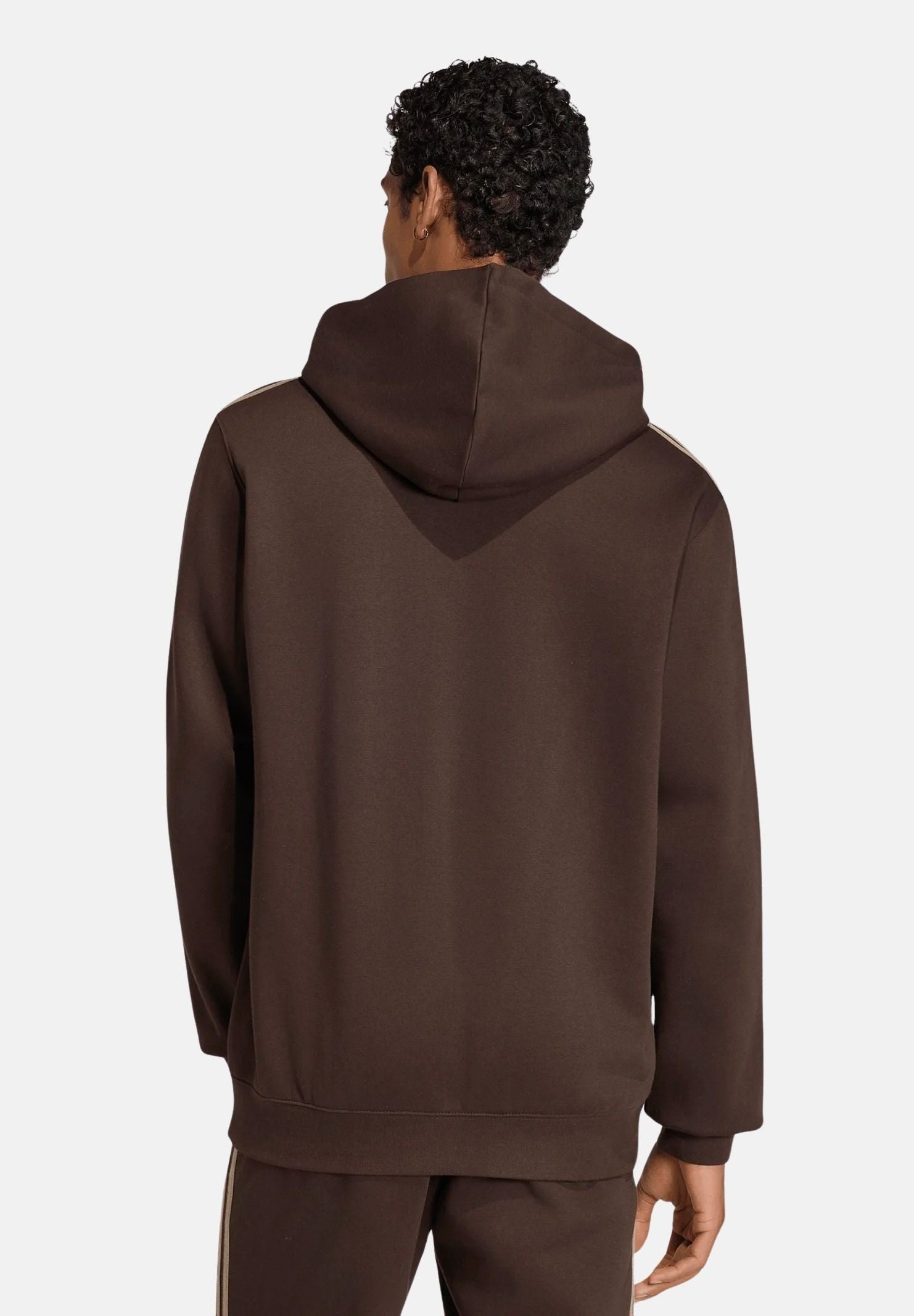 ADIDAS ORIGINALS Felpa HOODIE 3 STRIPES Aurora Coffee marrone uomo. KE1685 . ADIDAS ORIGINALS 