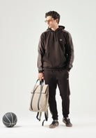 ADIDAS ORIGINALS Felpa HOODIE 3 STRIPES Aurora Coffee marrone uomo. KE1685 . ADIDAS ORIGINALS 