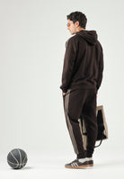 ADIDAS ORIGINALS Felpa HOODIE 3 STRIPES Aurora Coffee marrone uomo. KE1685 . ADIDAS ORIGINALS 