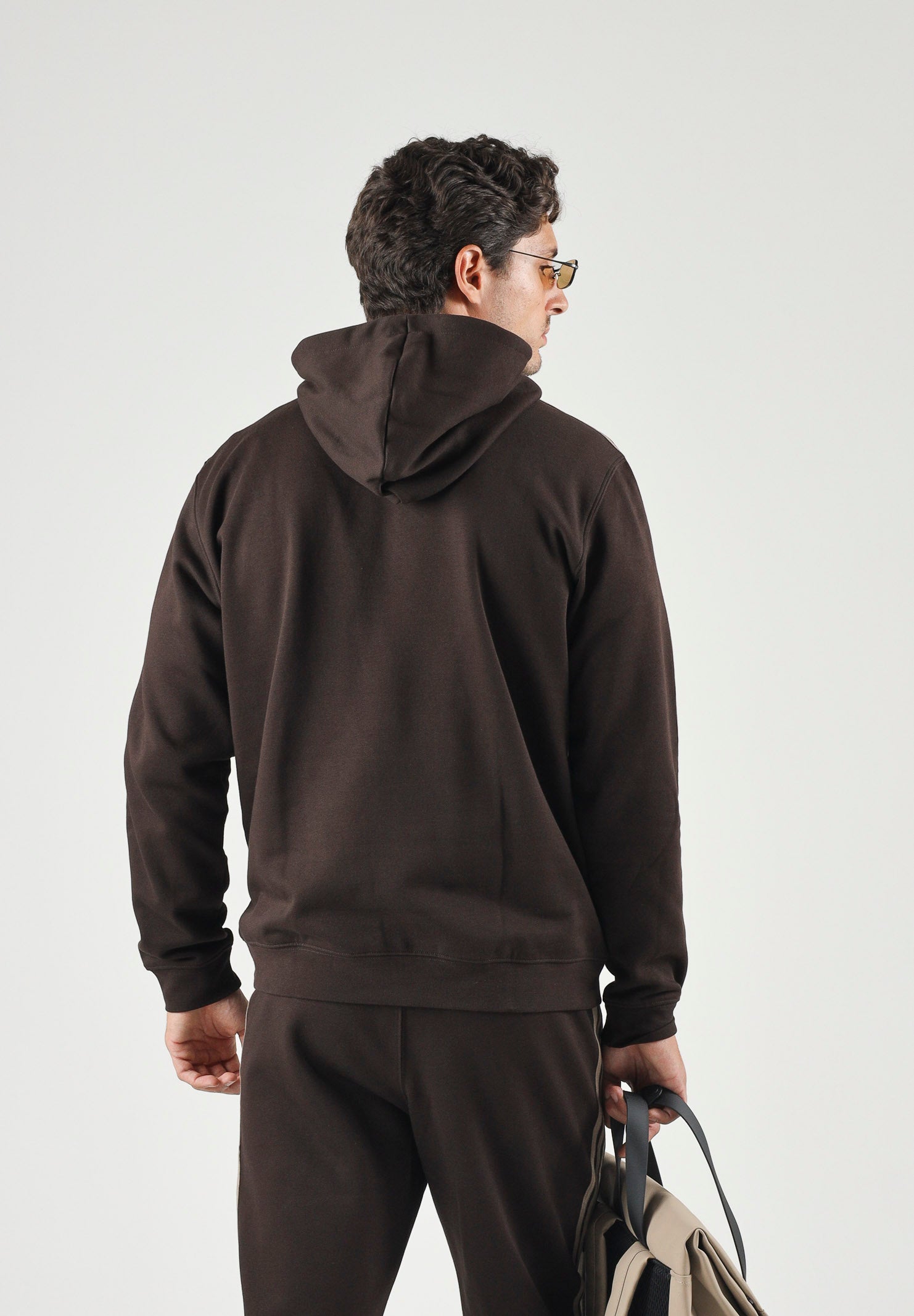ADIDAS ORIGINALS Felpa HOODIE 3 STRIPES Aurora Coffee marrone uomo. KE1685 . ADIDAS ORIGINALS 