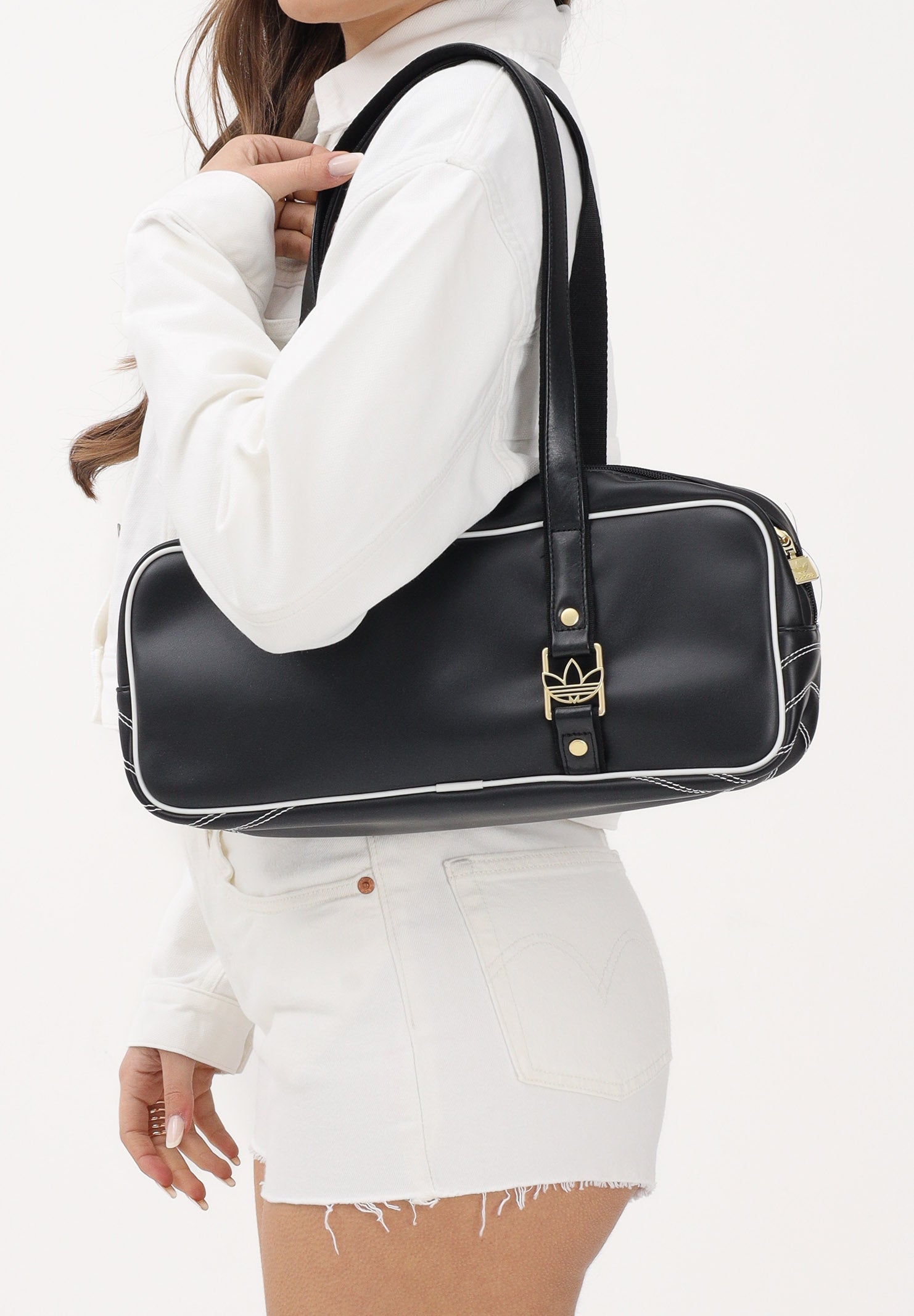 ADIDAS ORIGINALS Borsa a spalla AIRLINER nera da donna KE2329 . ADIDAS ORIGINALS 