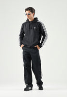 ADIDAS ORIGINALS Felpa con cappuccio HOODIE 3 STRIPES Black, nero, uomo. KE3557 . ADIDAS ORIGINALS 