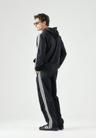 ADIDAS ORIGINALS Felpa con cappuccio HOODIE 3 STRIPES Black, nero, uomo. KE3557 . ADIDAS ORIGINALS 