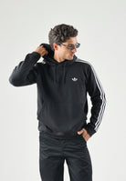 ADIDAS ORIGINALS Felpa con cappuccio HOODIE 3 STRIPES Black, nero, uomo. KE3557 . ADIDAS ORIGINALS 