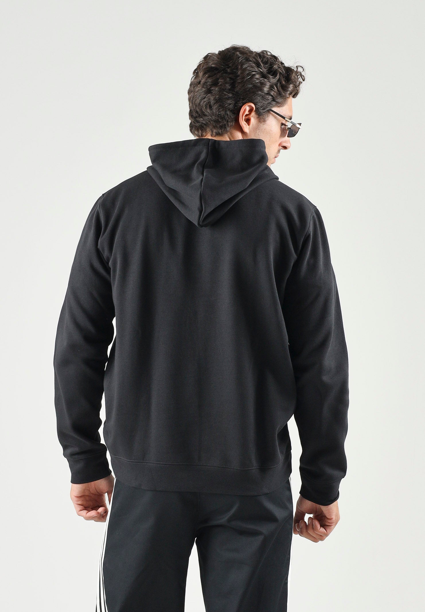ADIDAS ORIGINALS Felpa con cappuccio HOODIE 3 STRIPES Black, nero, uomo. KE3557 . ADIDAS ORIGINALS 