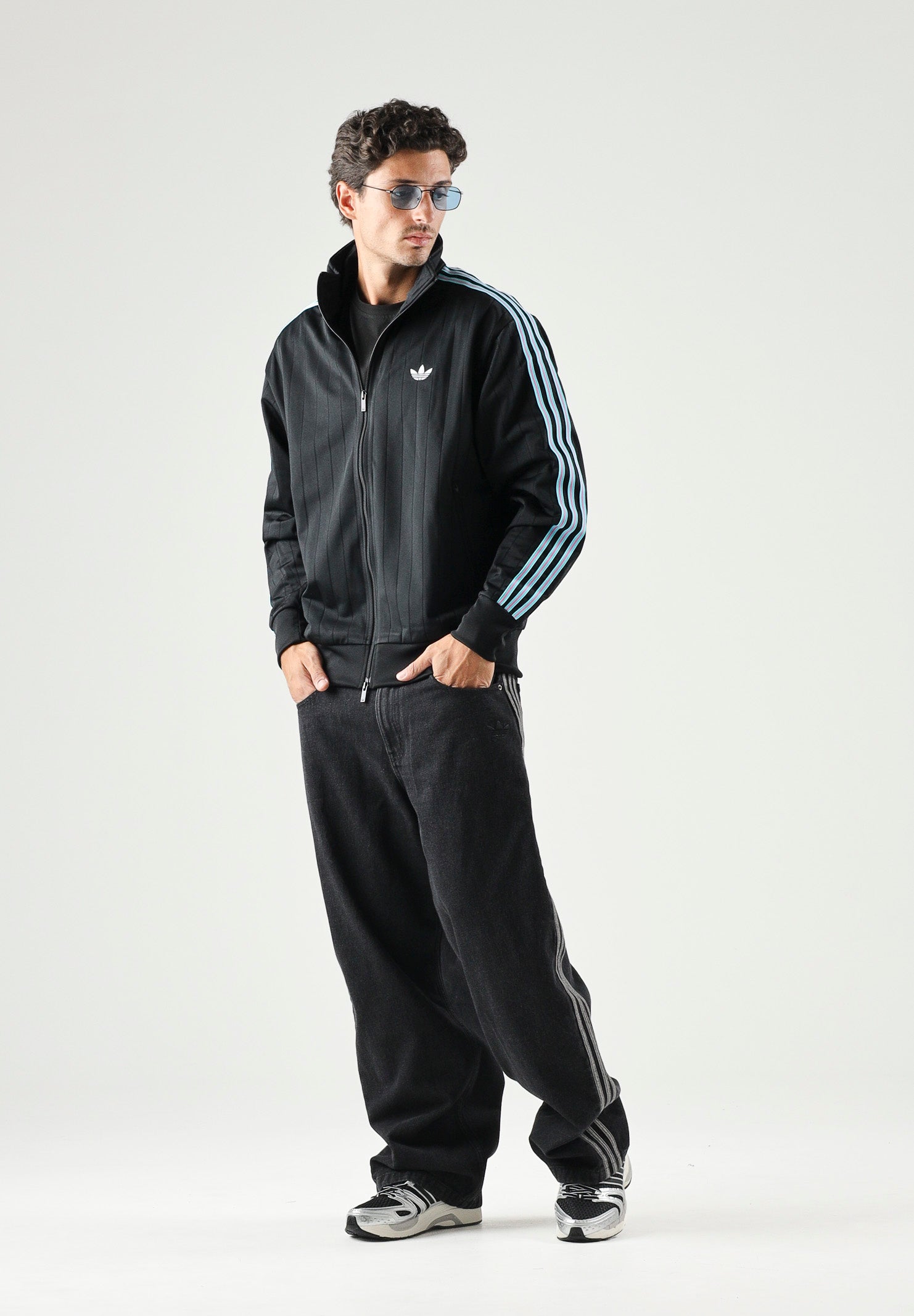 ADIDAS ORIGINALS Felpa con zip FIREBIRD DROP NEEDLE TRACK TOP Black, da uomo. KE4130 . ADIDAS ORIGINALS 