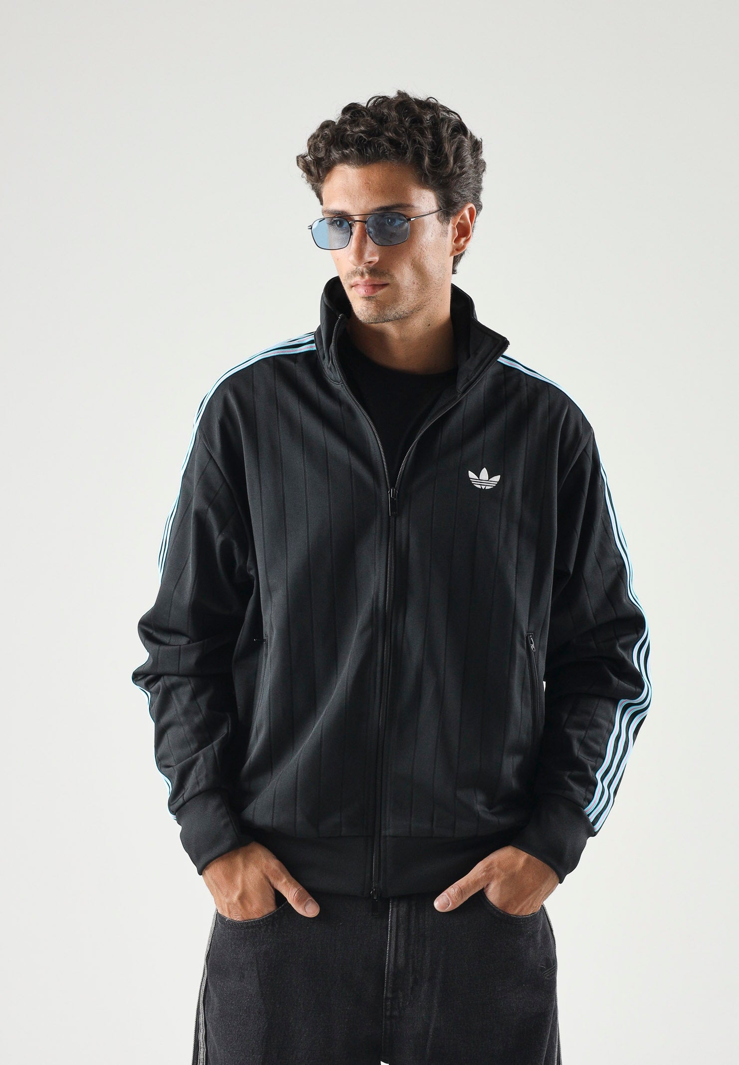 ADIDAS ORIGINALS Felpa con zip FIREBIRD DROP NEEDLE TRACK TOP Black, da uomo. KE4130 . ADIDAS ORIGINALS 
