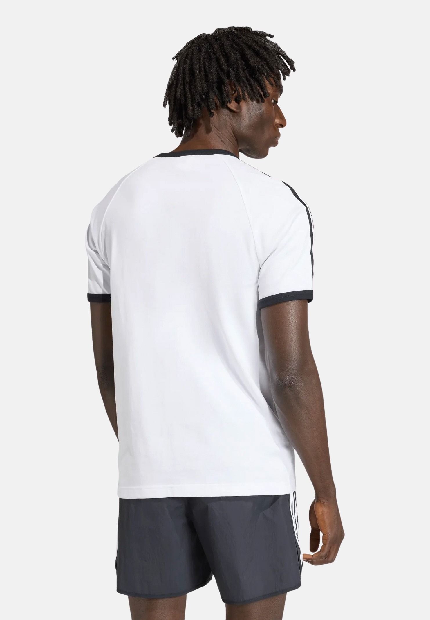 ADIDAS ORIGINALS T-shirt a manica corta 3-STRIPES SLIM RINGER bianca da uomo KF0418 . ADIDAS ORIGINALS 