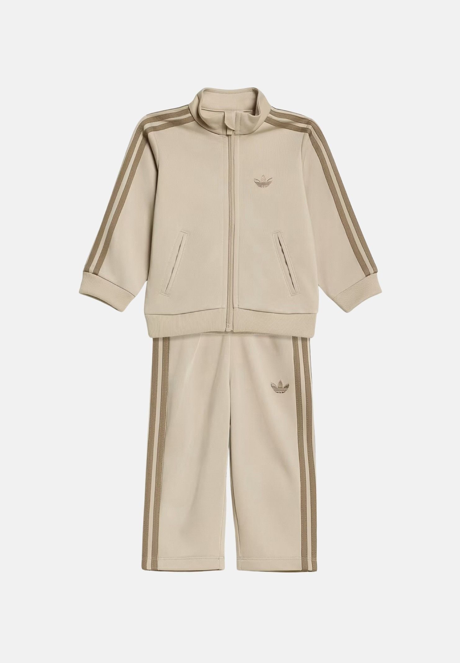 ADIDAS ORIGINALS Tuta TRACKSUIT FIREBIRD Khaki Three -beige da neonato con iconiche 3-Stripes KG3885 . ADIDAS ORIGINALS 