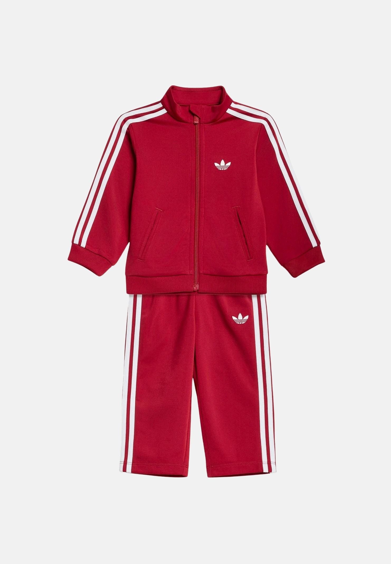 ADIDAS ORIGINALS Tuta TMVIRE TMM rosso da neonato con lgo iconico KG3886 . ADIDAS ORIGINALS 