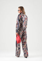 ADIDAS ORIGINALS Pantaloni WIDE LEG PAISLEY multicolore per donna con stampa all-over, effetto acetato KH0764 . ADIDAS ORIGINALS 