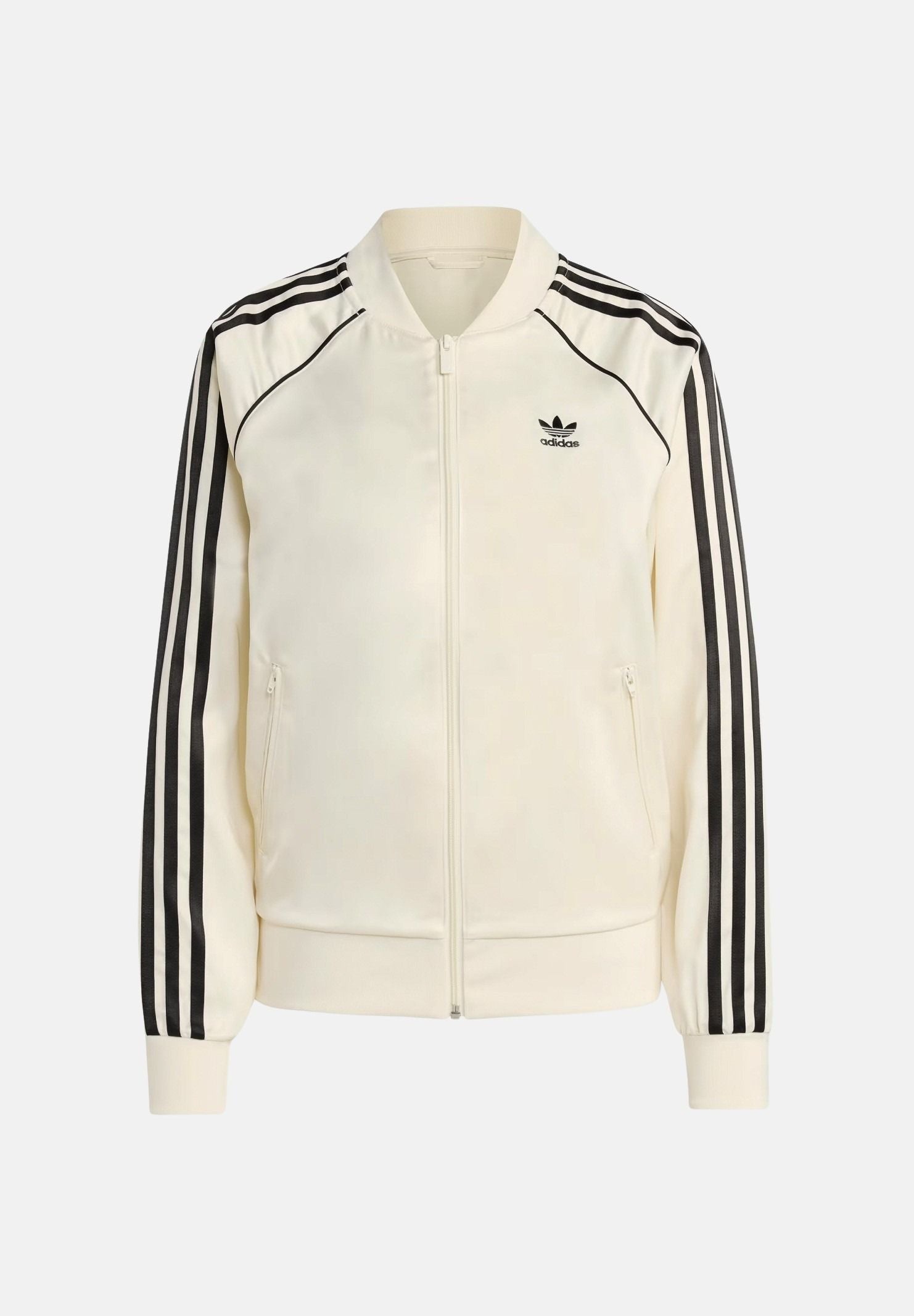 ADIDAS ORIGINALS Felpa con zip Adicolor SST Satin panna da donna KH1567 . ADIDAS ORIGINALS 