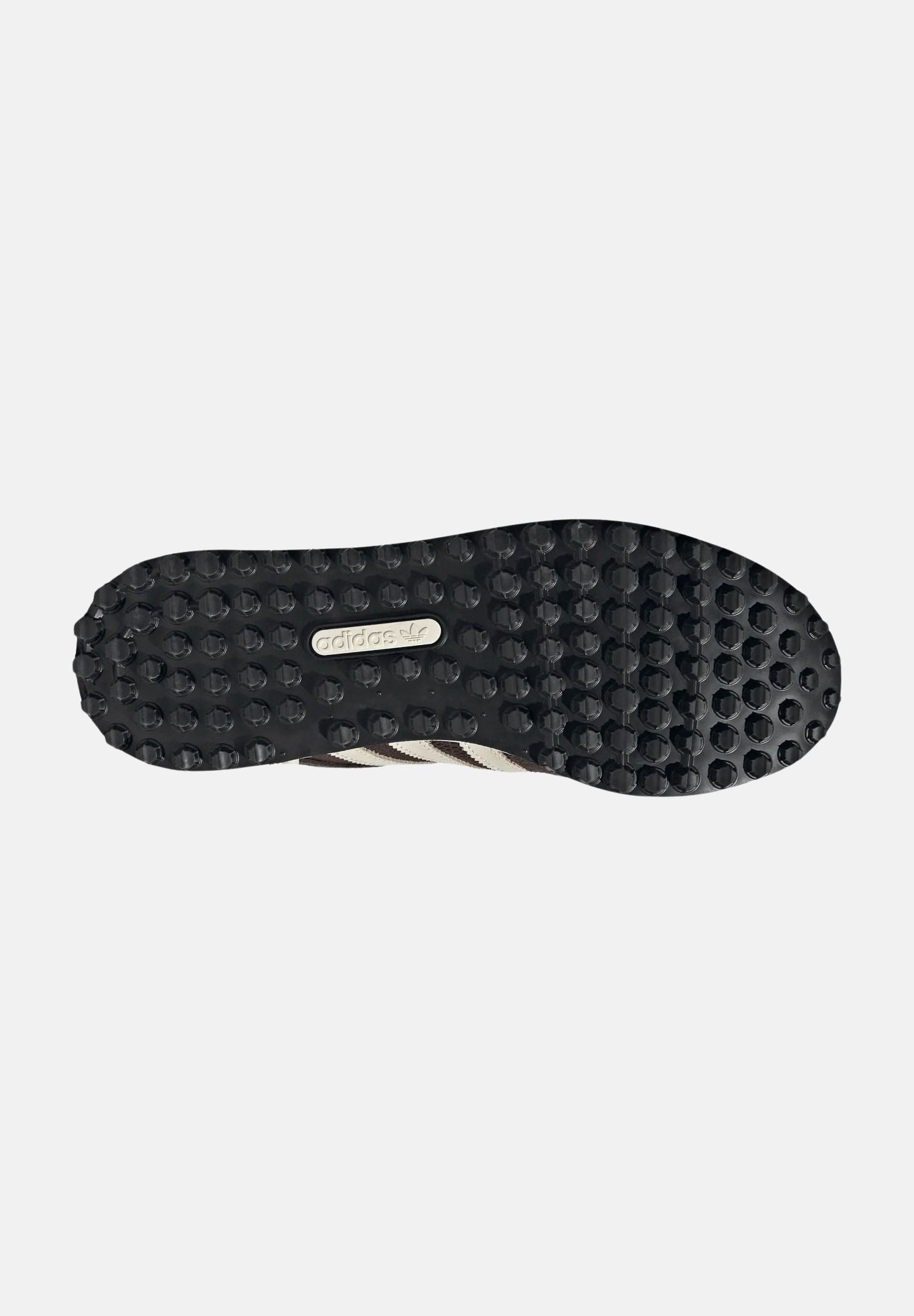 ADIDAS ORIGINALS Sneakers LA TRAINER OG marrone e bianca da uomocon strisce laterali a contrasto KH9679 . ADIDAS ORIGINALS 