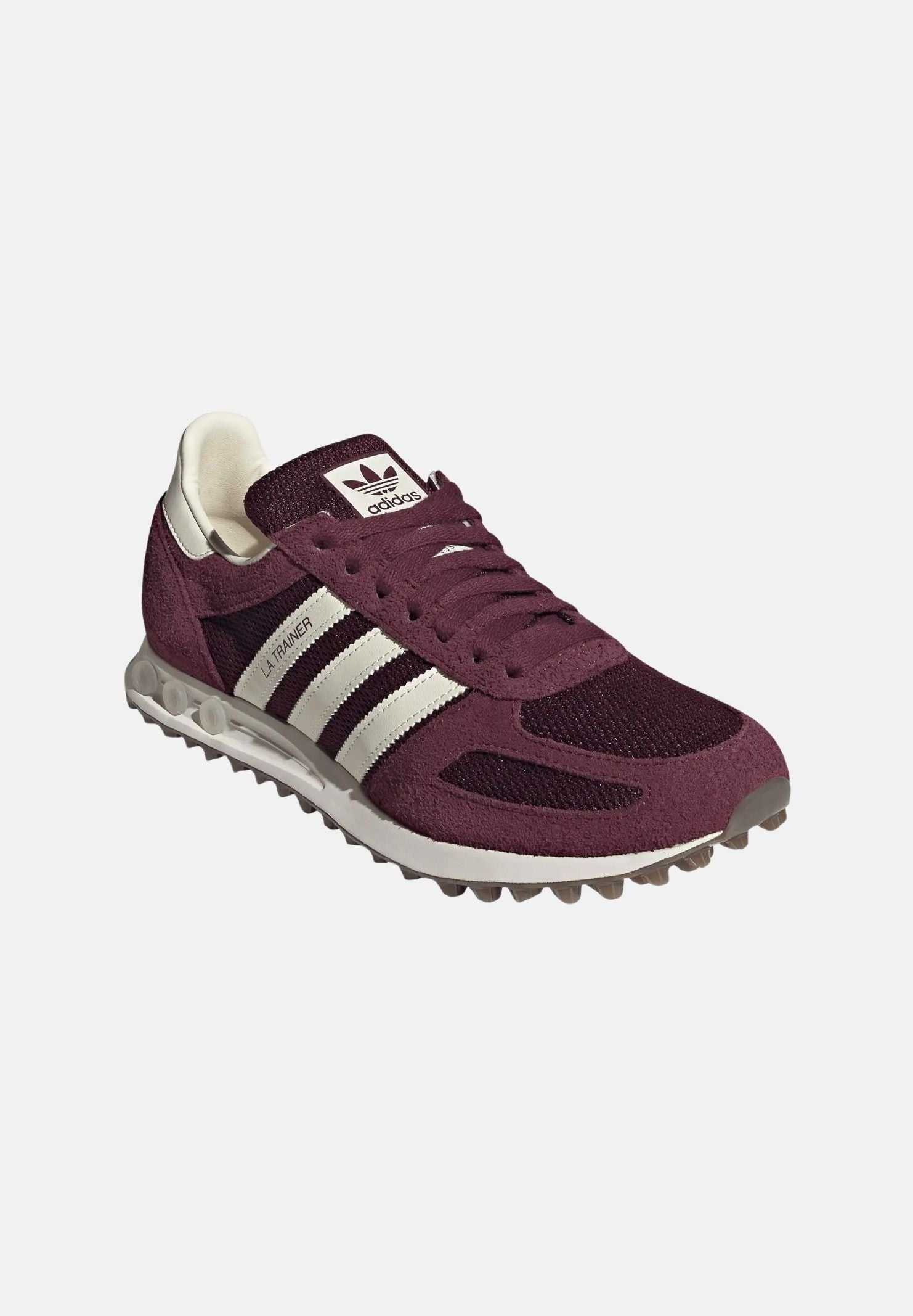 ADIDAS ORIGINALS Sneakers LA TRAINER OG Maroon bordeaux con inserti in suede KH9682 . ADIDAS ORIGINALS 