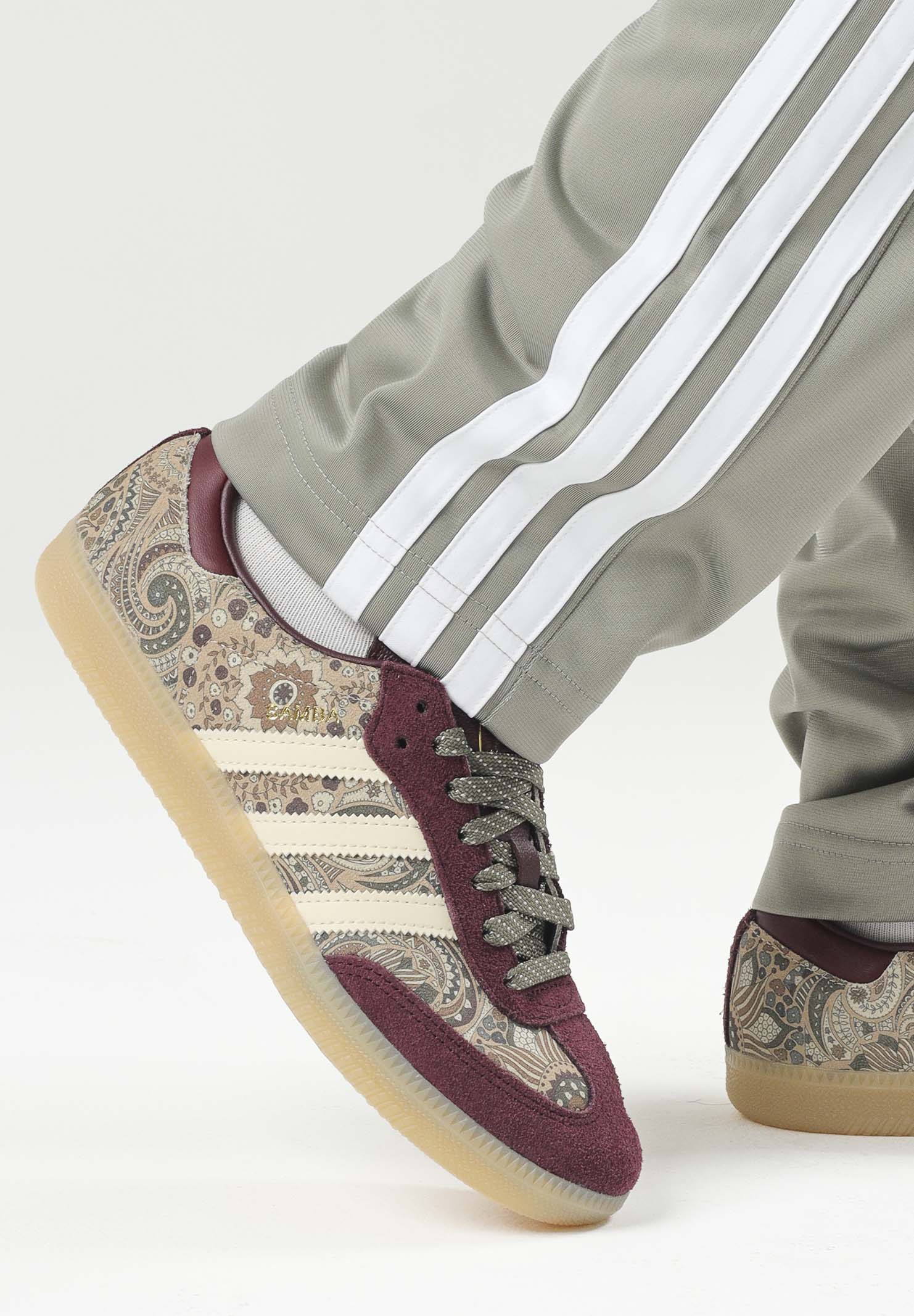 ADIDAS ORIGINALS Sneakers SAMBA OG X LIBERTY LONDON Maroon vaniglia da donna KH9802 . ADIDAS ORIGINALS 