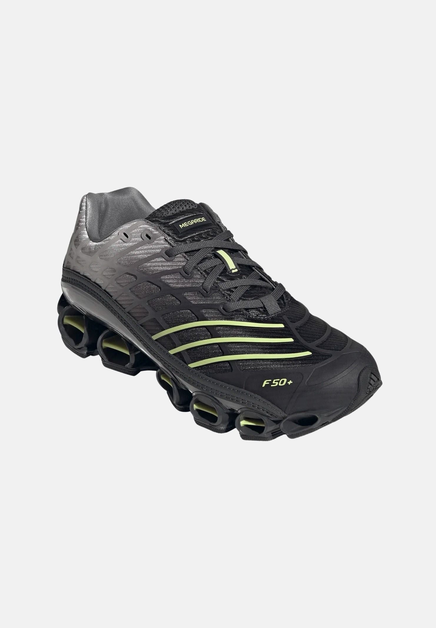 ADIDAS ORIGINALS Sneakers MEGARIDE F50 Core nero da uomo con struttura a gabbia Spidercon KI4743 . ADIDAS ORIGINALS 