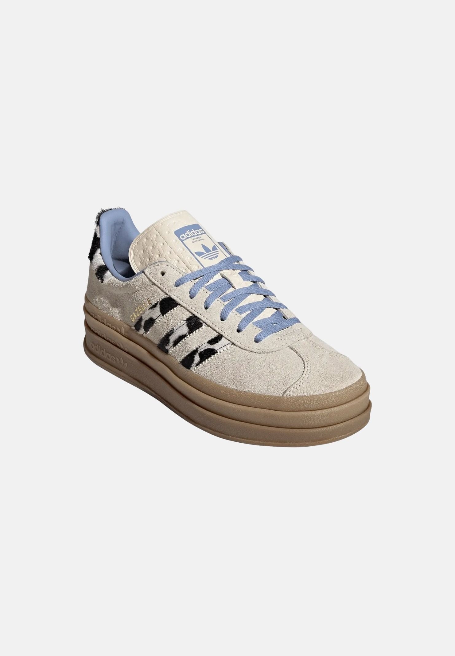 ADIDAS ORIGINALS Sneakers GAZELLE BOLD  beige da donna con plateau rialzato e dettagli con stampa animalier KI7227 . ADIDAS ORIGINALS 