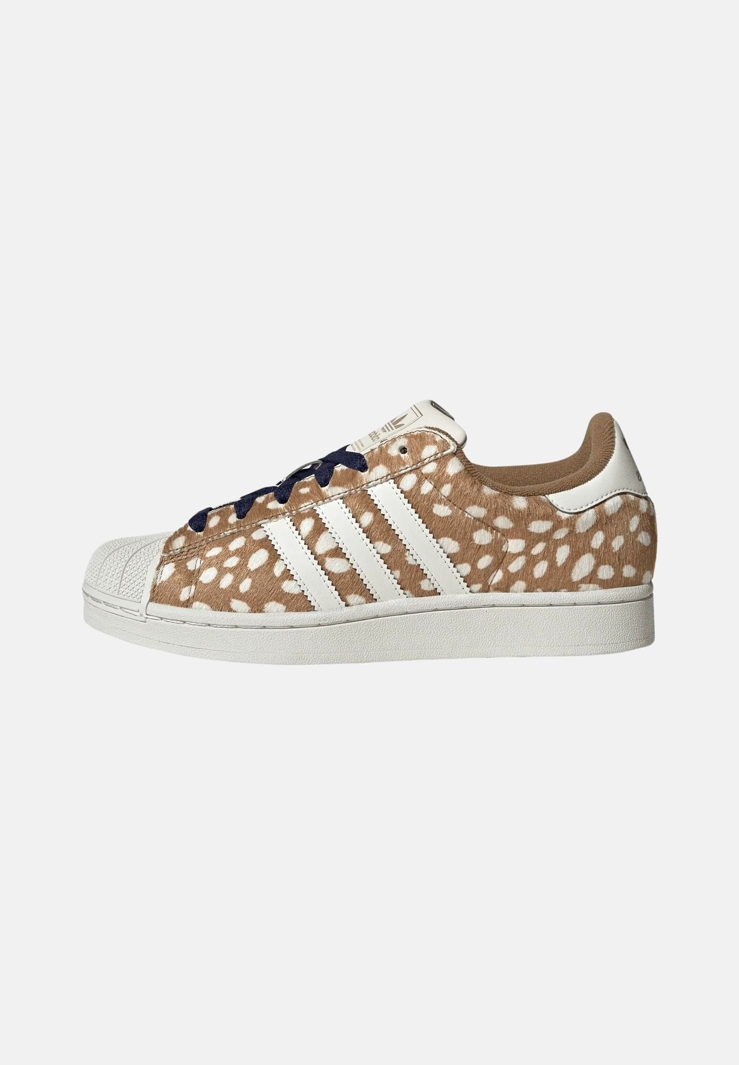 ADIDAS ORIGINALS Sneakers SUPERSTAR II Brown Desert / marrone da donna con stampa animalier effetto Bambi KJ4642 . ADIDAS ORIGINALS 