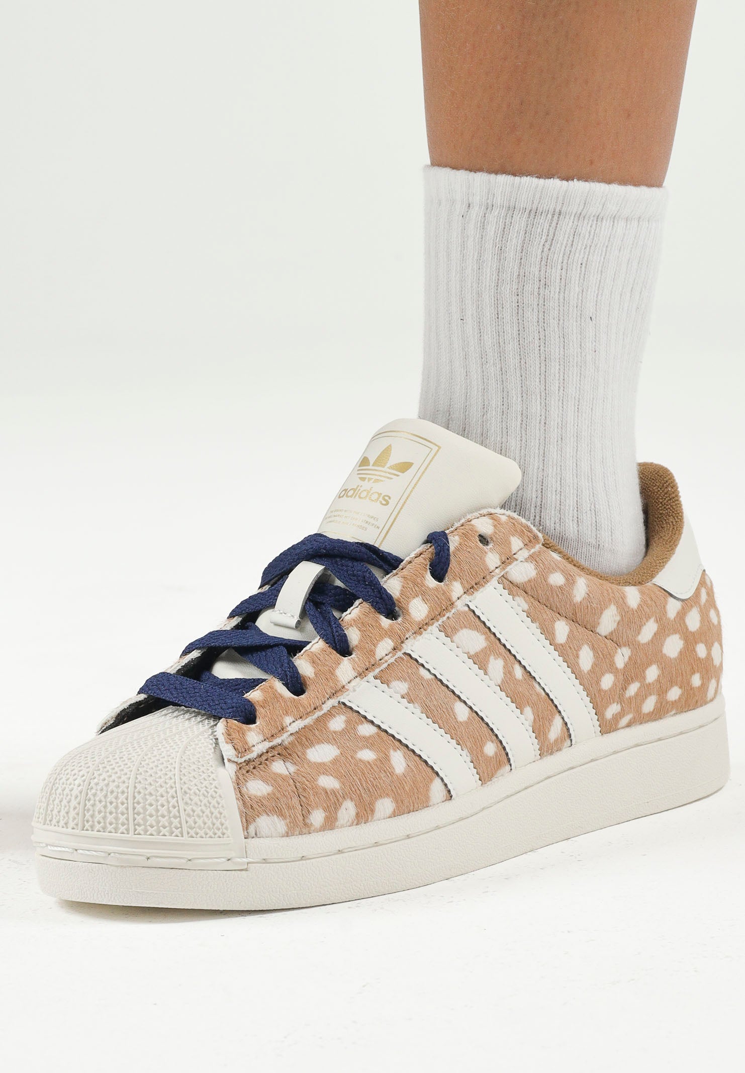 ADIDAS ORIGINALS Sneakers SUPERSTAR II Brown Desert / marrone da donna con stampa animalier effetto Bambi KJ4642 . ADIDAS ORIGINALS 