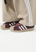 ADIDAS ORIGINALS Sneakers SUPERSTAR II Maroon bordeaux da uomo con iconche 3-stripes KJ9949 . ADIDAS ORIGINALS 