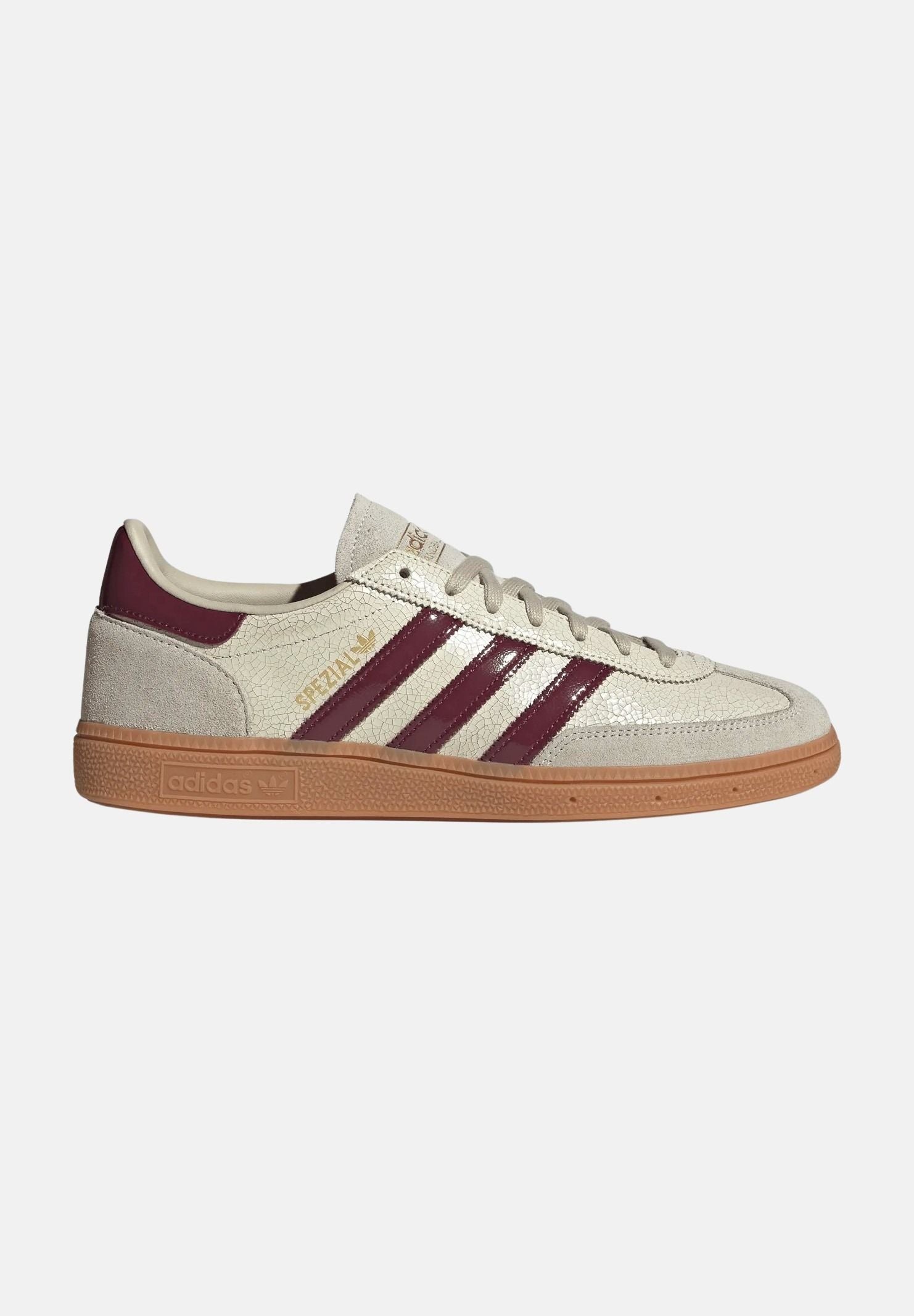 ADIDAS ORIGINALS Sneakers HANDBALL SPEZIAL beige e bordeaux per uomo e donna con design rétro a contrasto KJ9969 . ADIDAS ORIGINALS 