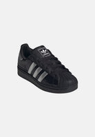 ADIDAS ORIGINALS Sneakers SUPERSTAR II nero e argento da donna con paiettes laterali KK2112 . ADIDAS ORIGINALS 