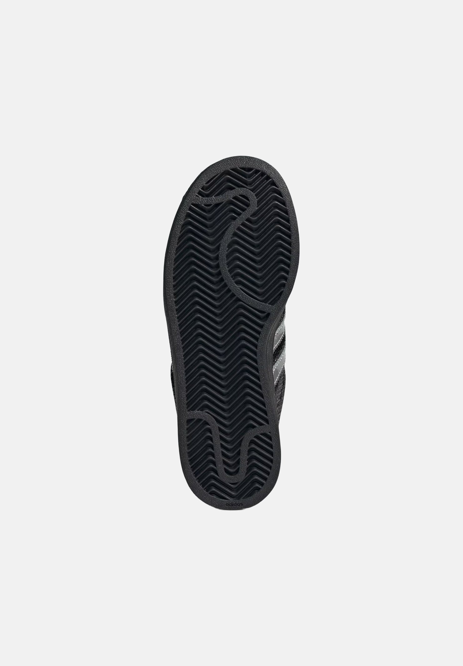 ADIDAS ORIGINALS Sneakers SUPERSTAR II nero e argento da donna con paiettes laterali KK2112 . ADIDAS ORIGINALS 