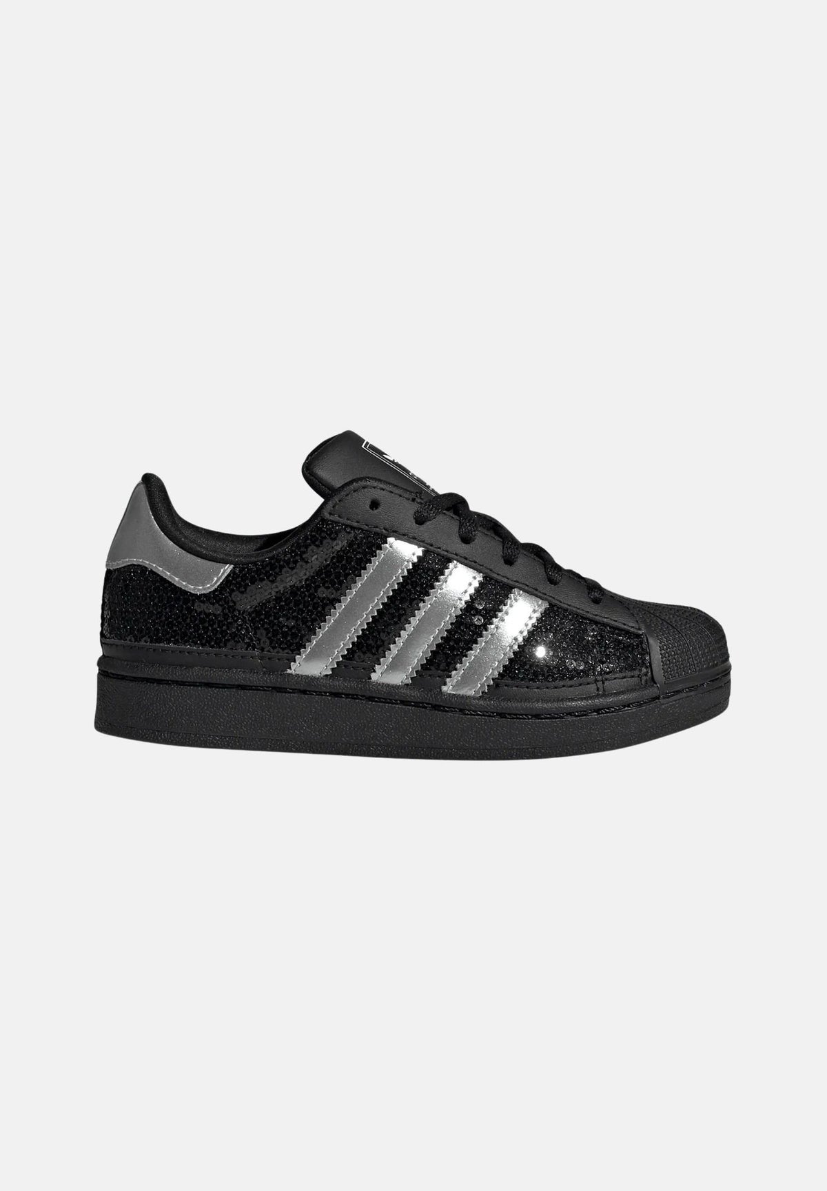 ADIDAS ORIGINALS Sneakers CAMPUS  nere per bambina  con dettagli argento metallizzato e suola platform. KK2121 . ADIDAS ORIGINALS 