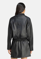 ADIDAS ORIGINALS Giubbotto di pelle nero da donna con chiusura full zip e tasche laterali. KQ6433 . ADIDAS ORIGINALS 