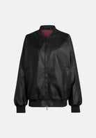 ADIDAS ORIGINALS Giubbotto di pelle nero da donna con chiusura full zip e tasche laterali KQ6435 . ADIDAS ORIGINALS 