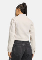 ADIDAS ORIGINALS  Giacca SST 2.0 DENIM TRACK TOP clear grey , grigio-chiaro da donna con finitura délavé<BR/> KQ6468 . ADIDAS ORIGINALS 