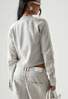 ADIDAS ORIGINALS  Giacca SST 2.0 Denim Track Top Clear Grey Denim grigio chiaro donna. KQ6468 . ADIDAS ORIGINALS 