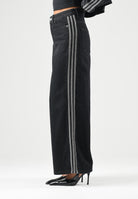 ADIDAS ORIGINALS Jeans ADICOLOR DENIM WIDE LEG nero da donna con design a gamba larga e cuciture classiche KQ6469 . ADIDAS ORIGINALS 