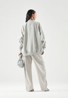 ADIDAS ORIGINALS Giacca SST OVERSIZED DENIM grigio chiaro da donna in tinta unita KQ6472 . ADIDAS ORIGINALS 
