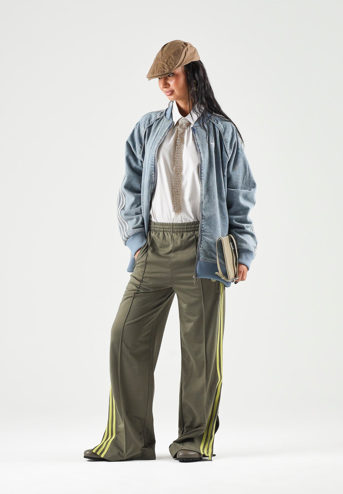 ADIDAS ORIGINALS Giubbotto di jeans SST OVERSIZED DENIM worn blu, celeste chiaro da donna KQ6473 . ADIDAS ORIGINALS 