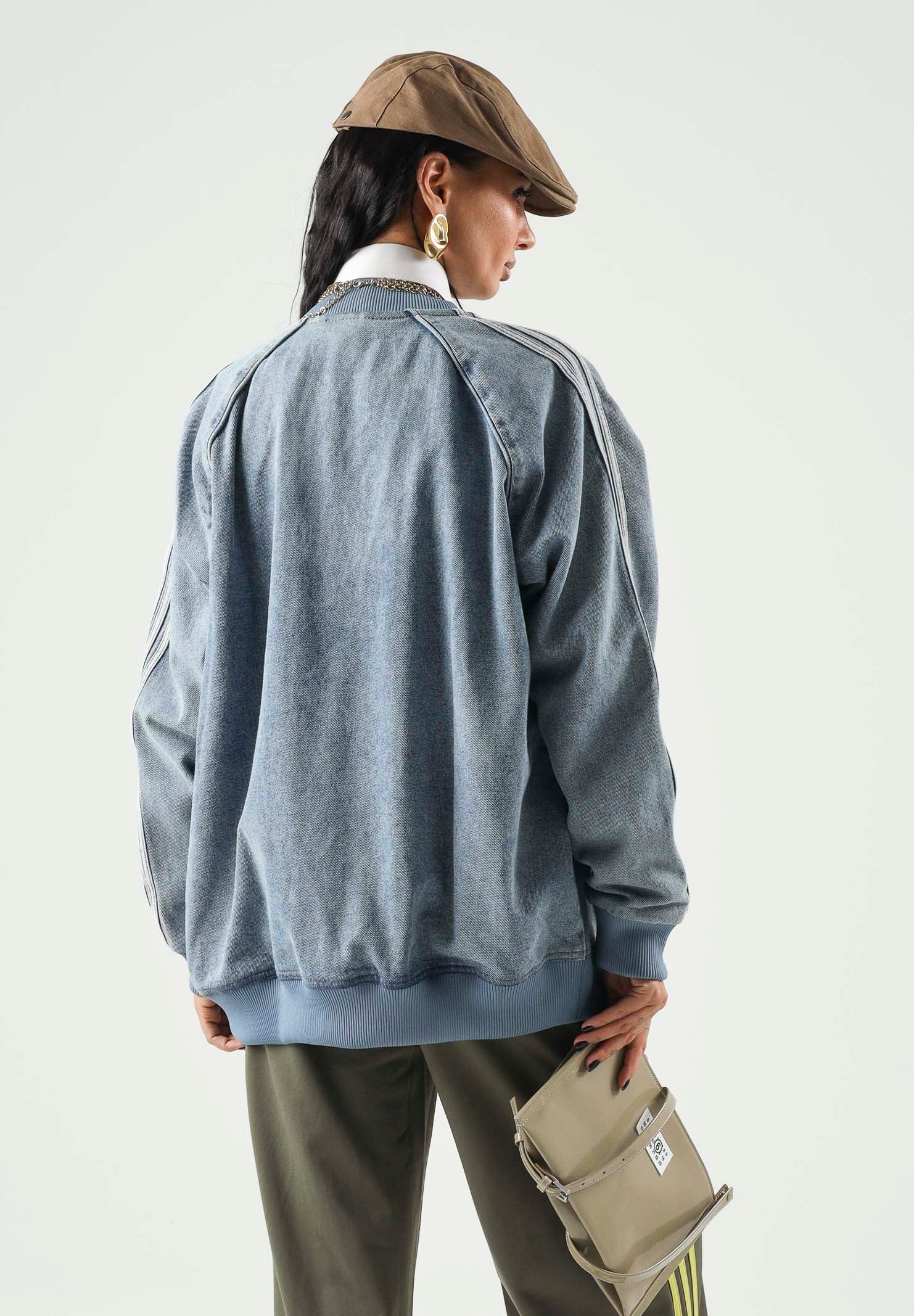 ADIDAS ORIGINALS Giacca di jeans SST OVERSIZED DENIM worn blu, celeste chiaro da donna KQ6473 . ADIDAS ORIGINALS 