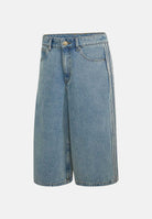 ADIDAS ORIGINALS Bermuda MID RISE DENIM JORTS Worn Blue da donna con gamba ampia. KQ6478 . ADIDAS ORIGINALS 