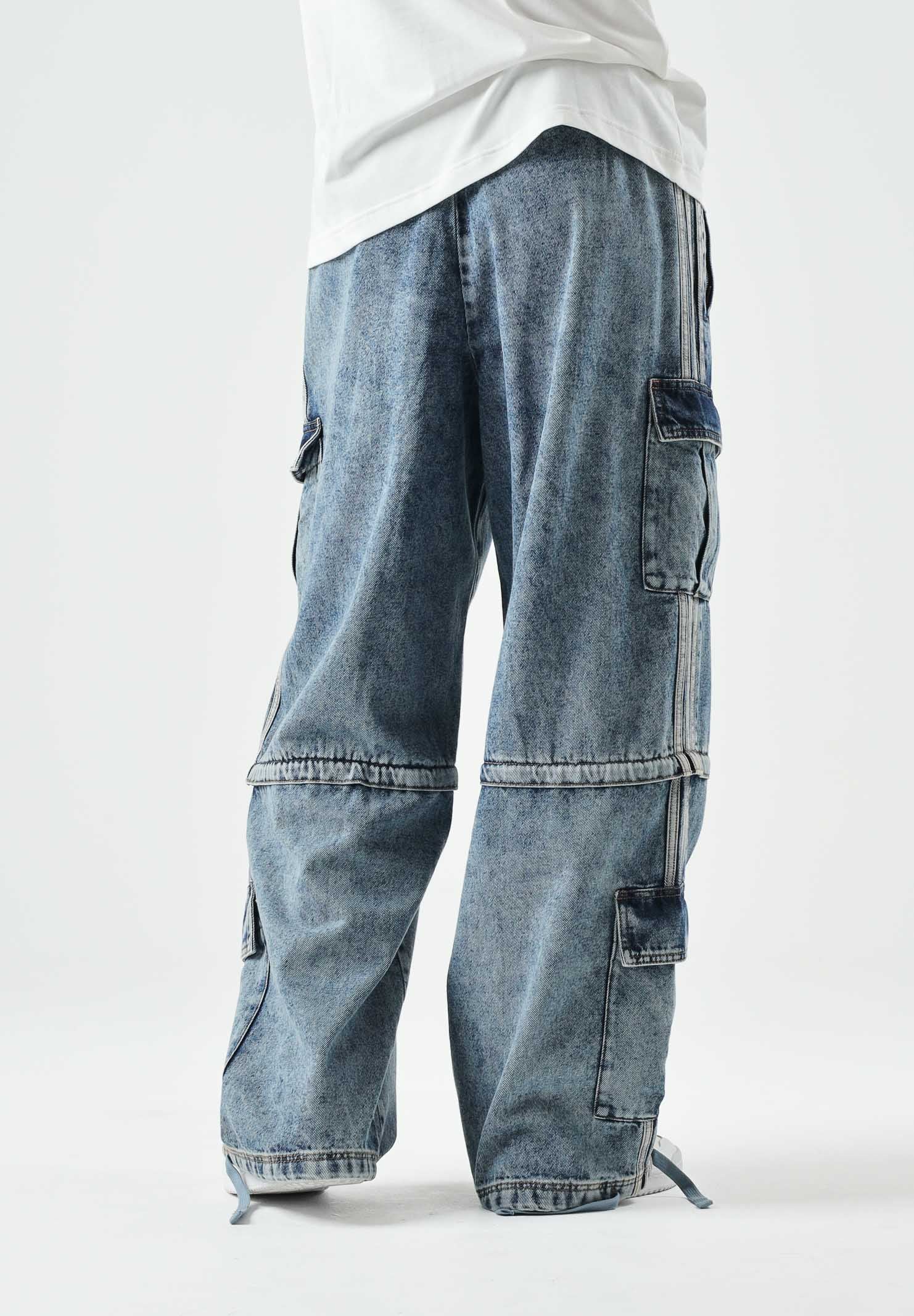 ADIDAS ORIGINALS Jeans cargo Blue blu da uomo e donna con tasche applicate KQ6479 . ADIDAS ORIGINALS 