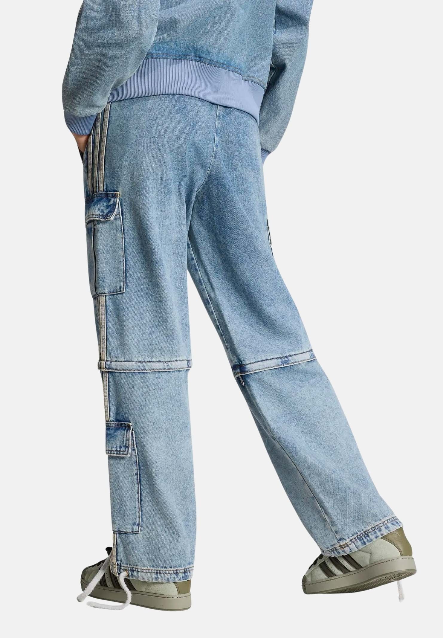 ADIDAS ORIGINALS Jeans cargo Blue blu da uomo e donna con tasche applicate KQ6479 . ADIDAS ORIGINALS 