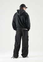 ADIDAS ORIGINALS Jeans MID RISE nero per uomo e donna con tasche cargo KQ6480 . ADIDAS ORIGINALS 