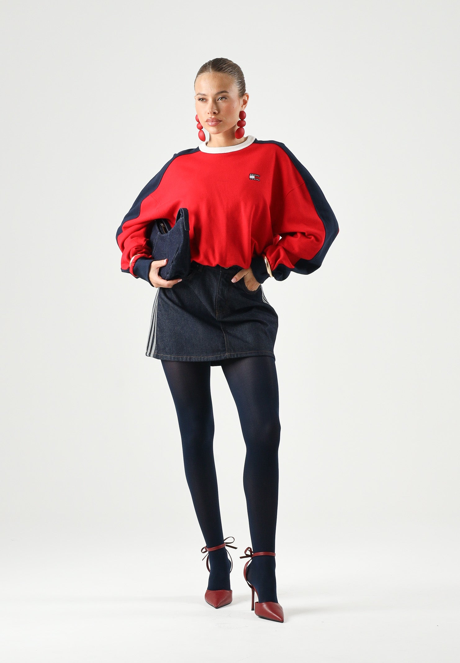 ADIDAS ORIGINALS  gonna corta Mid Rise Denim Skirt Indigo Denim blu indaco donna KQ6486 . ADIDAS ORIGINALS 