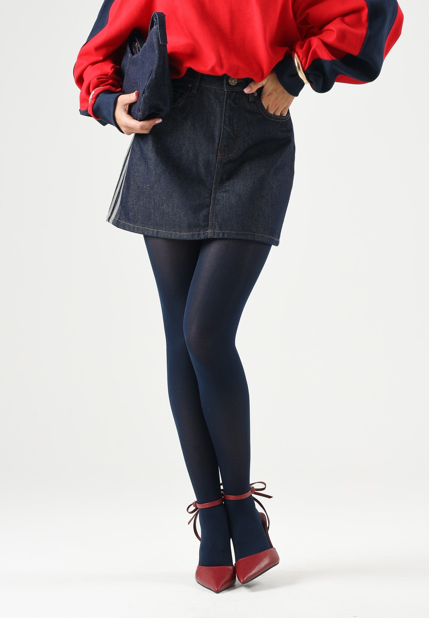 ADIDAS ORIGINALS  gonna corta Mid Rise Denim Skirt Indigo Denim blu indaco donna KQ6486 . ADIDAS ORIGINALS 