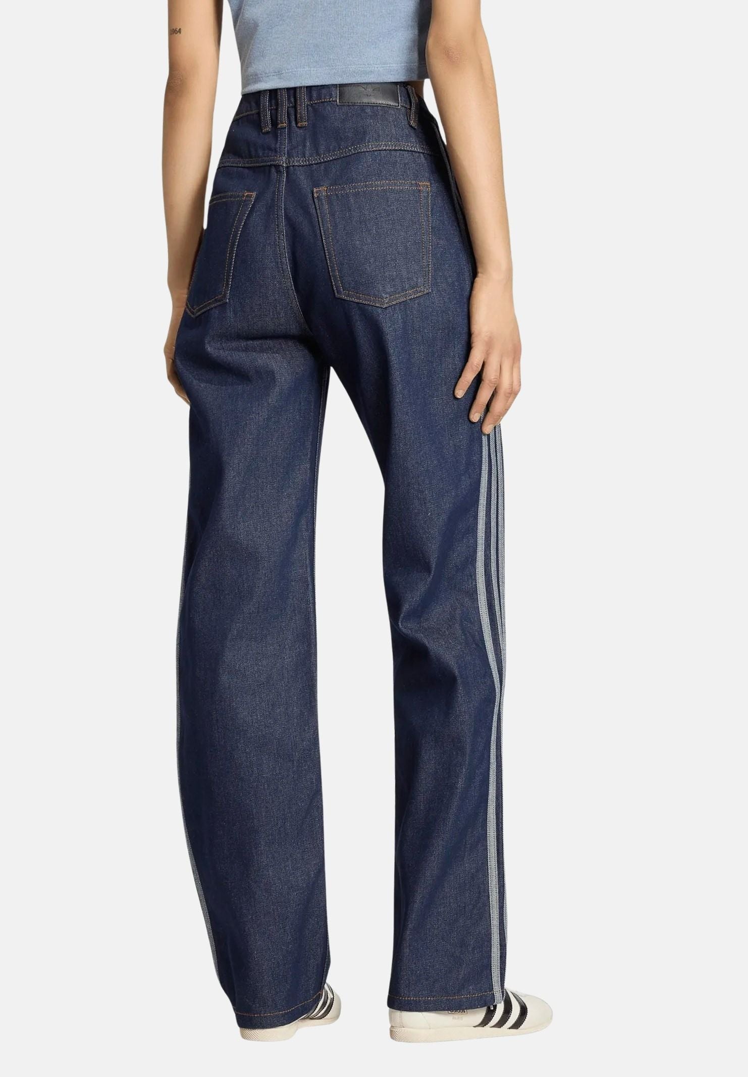ADIDAS ORIGINALS Jeans FIREBIRD MID RISE STRAIGHT indigo blu da donna KQ6489 . ADIDAS ORIGINALS 