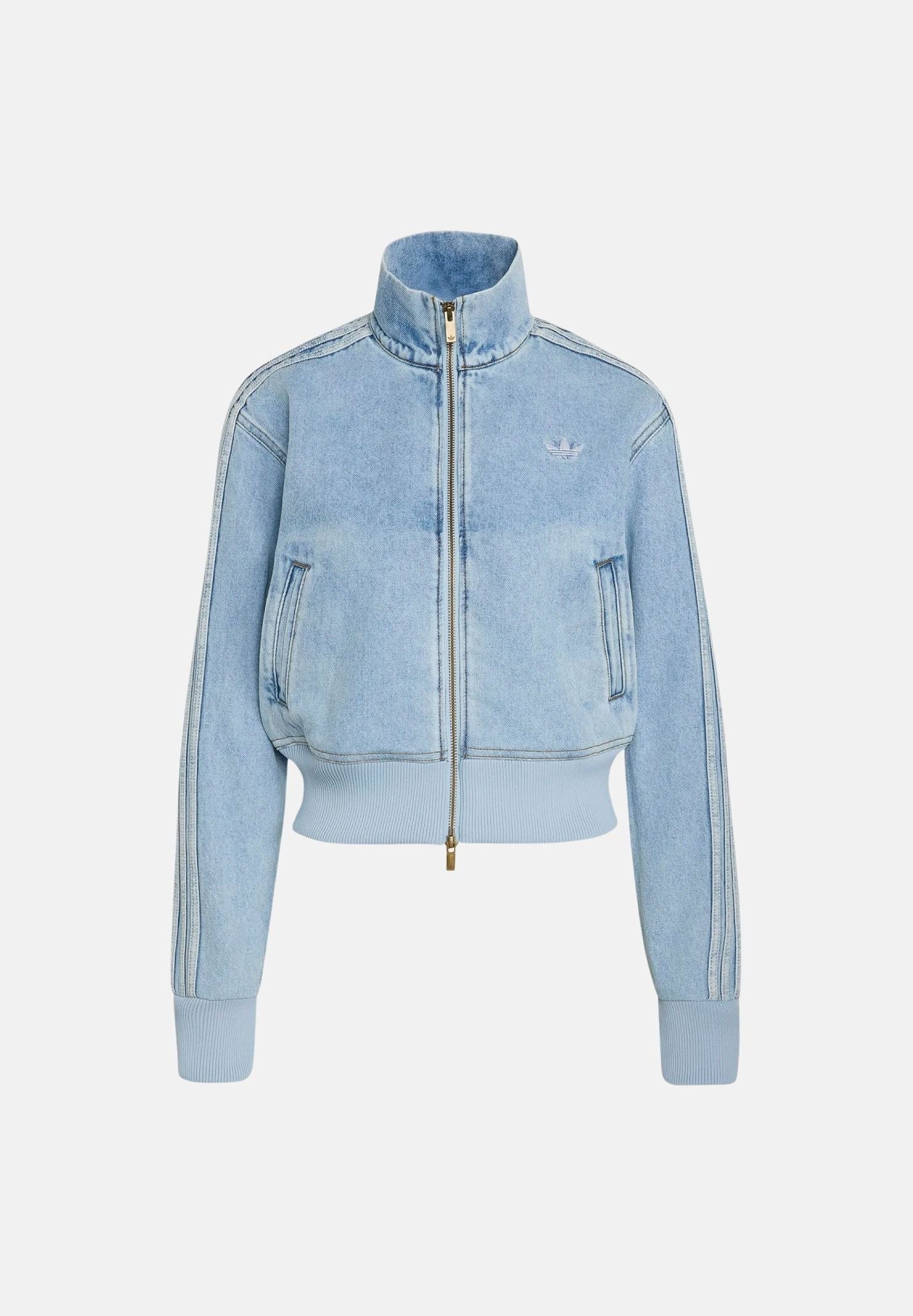 ADIDAS ORIGINALS Giubbotto di jeans FIREBIRD DENIM TRACKTOP denim-blu da donna con dettagli Firebird KQ6492 . ADIDAS ORIGINALS 