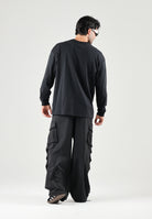 ADIDAS ORIGINALS T-shirt manica lunga TREFOIL ESSENTIALS LONGSLEEVE nera  da uomo KQ6517 . ADIDAS ORIGINALS 